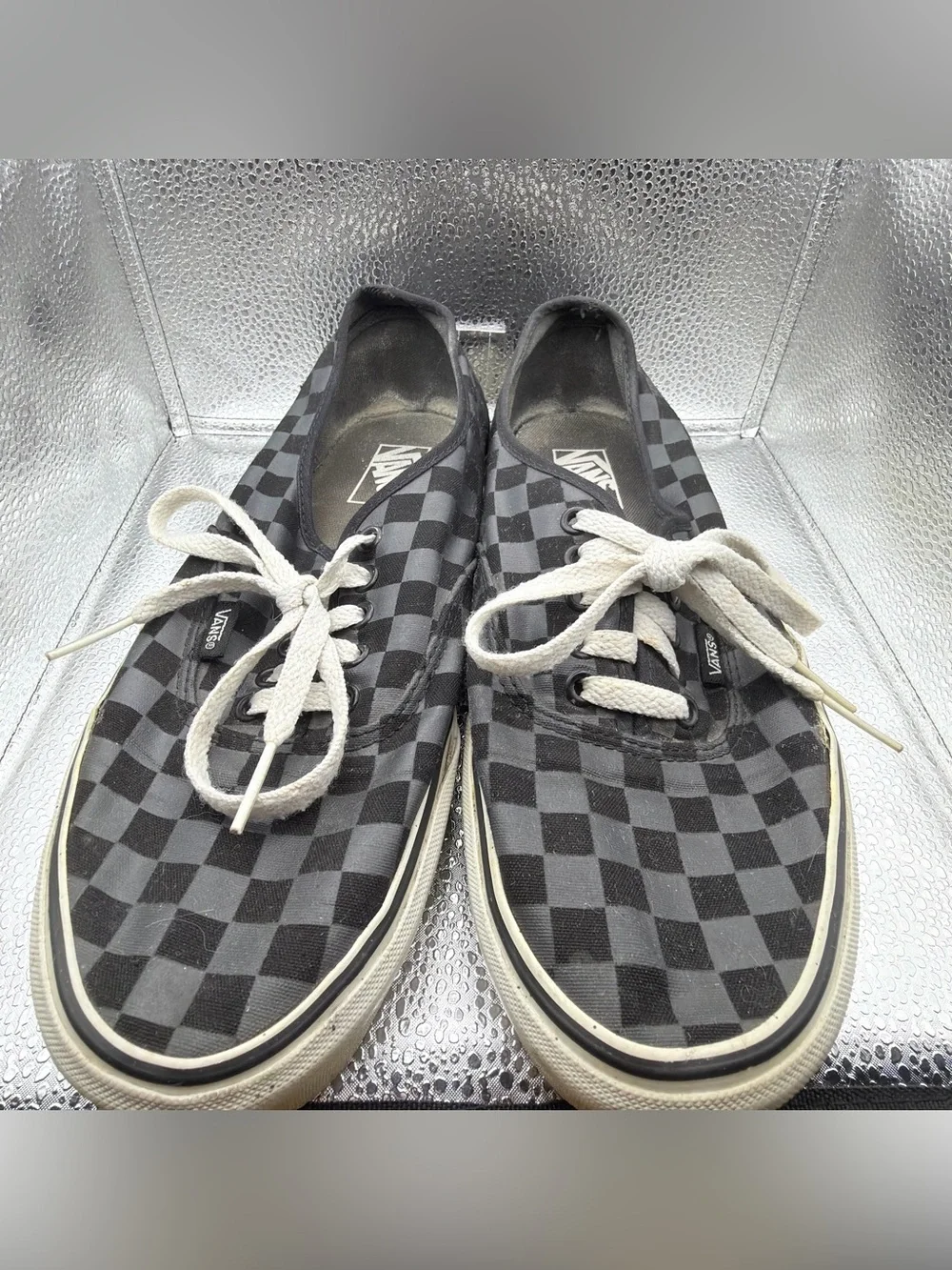 Vans Black and Gray Checkerboard Low-Top Sneakers